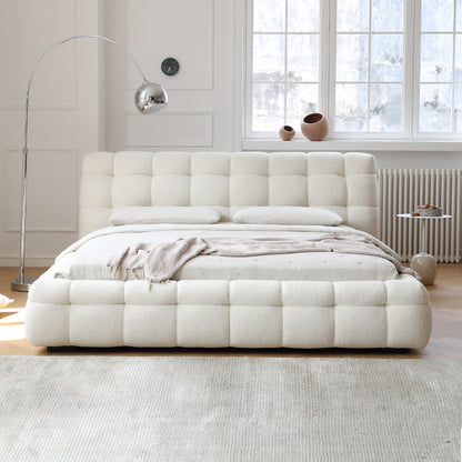 Bubble Cream Bed White Berber Fleece