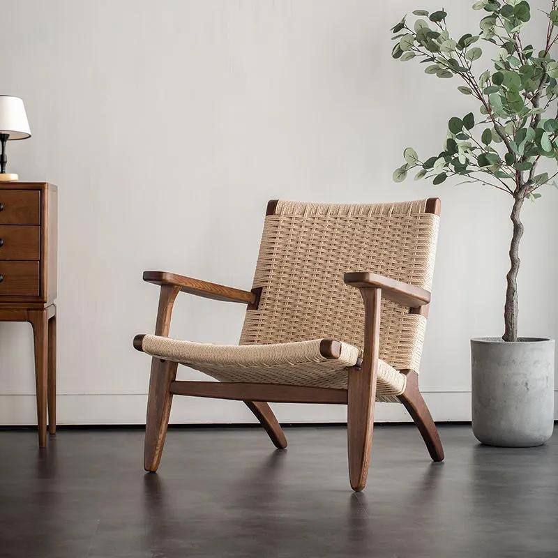 Wooden Woven Reading Armchair