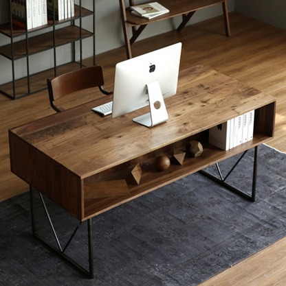 Þóra Solid Wood Office Desk - Arctic Lounge