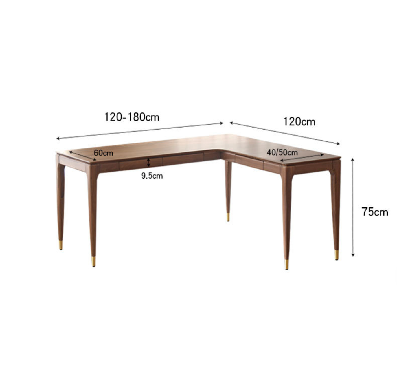 Telma Wooden L-shaped Desk - Arctic Lounge
