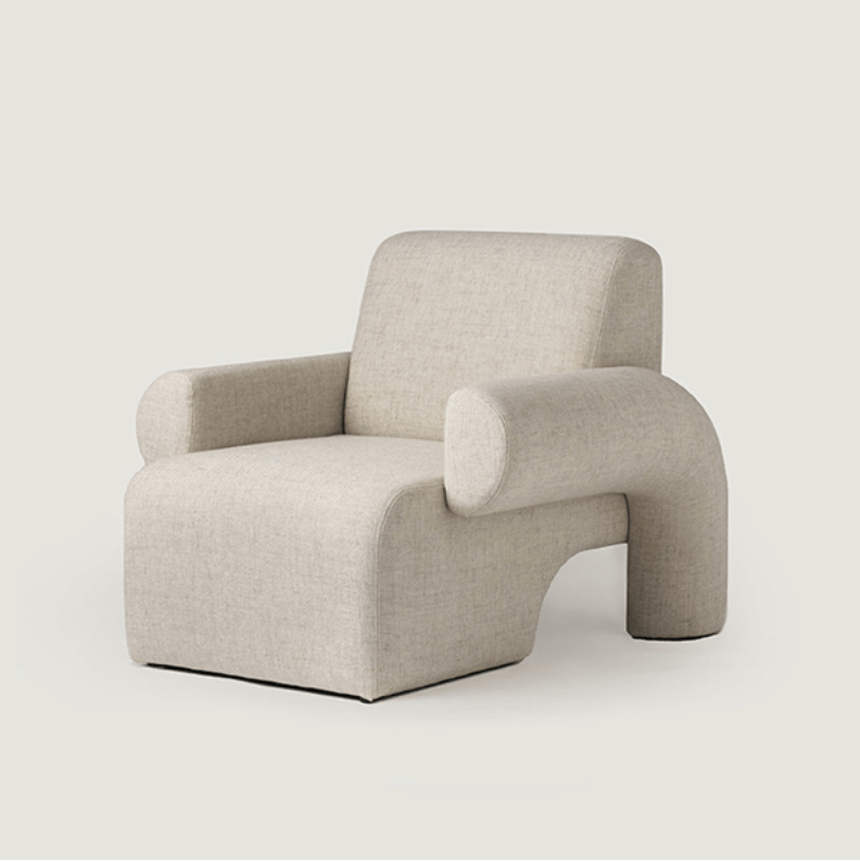 Mid Century Style Modern Beige Armchair
