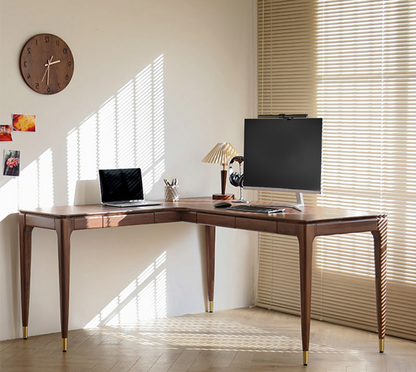 Telma Wooden L-shaped Desk - Arctic Lounge